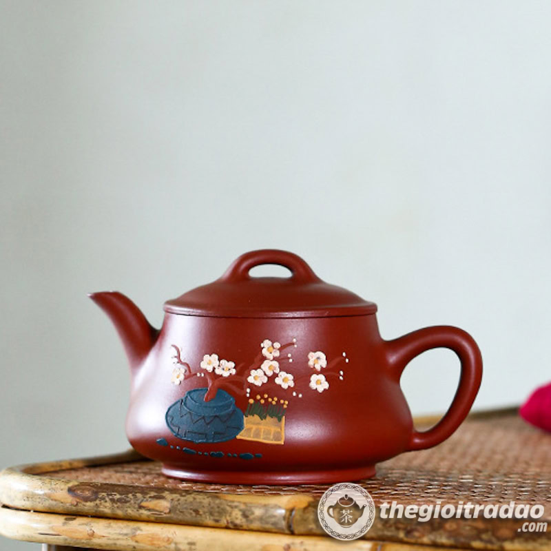 Ấm Tử Sa Nhàn Thích Mai Hoa Đại Hồng Bào 210ml 1 am tu sa nghi hung chinh hang-1014106016-3