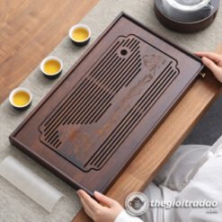Khay Trà Tre Tự Nhiên, Có Khoang Chứa Nước 48x28cm 7 khay tra tre cao cap kem phu kien--10