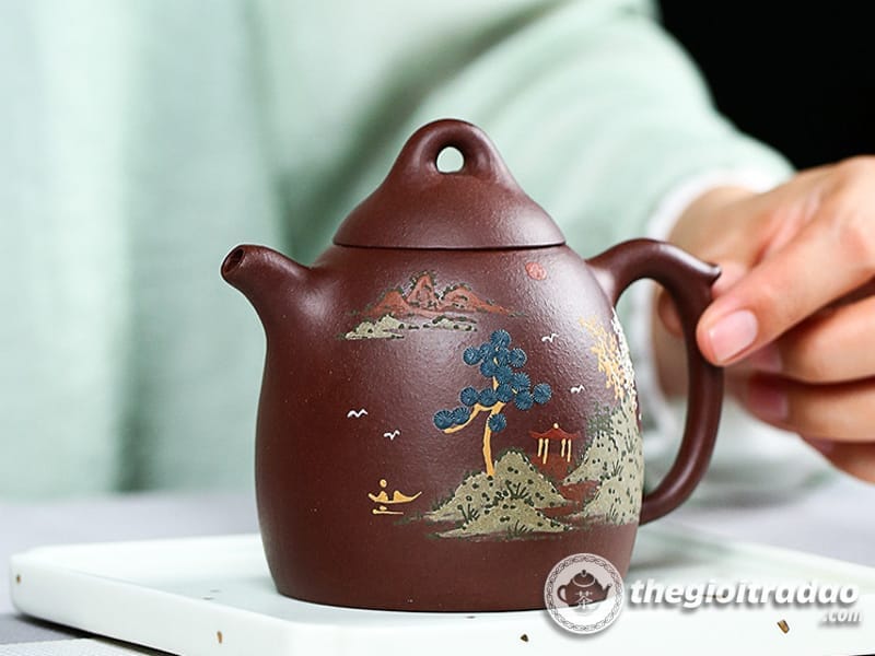 Ấm Tử Sa Tần Quyền Sơn Cảnh Tử Nê 250ml 18 am tu sa tan quyen son canh-1014106016-11