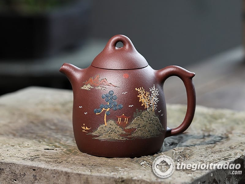 Ấm Tử Sa Tần Quyền Sơn Cảnh Tử Nê 250ml 10 am tu sa tan quyen son canh-1014106016-4