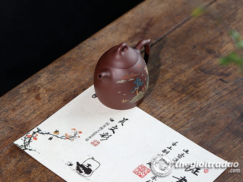 Ấm Tử Sa Tần Quyền Sơn Cảnh Tử Nê 250ml 12 am tu sa tan quyen son canh-1014106016-6