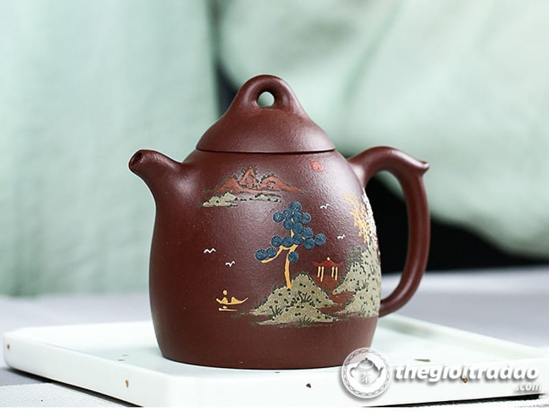 Ấm Tử Sa Tần Quyền Sơn Cảnh Tử Nê 250ml 15 am tu sa tan quyen son canh-1014106016-9