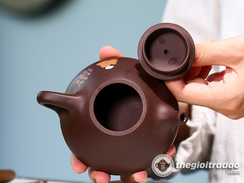 Ấm Tử Sa Thạch Biều Tri Túc Lão Tử Nê 210ml 15 am tu sa thach bieu tri tuc thuong nhac tu ne-1014106016-10