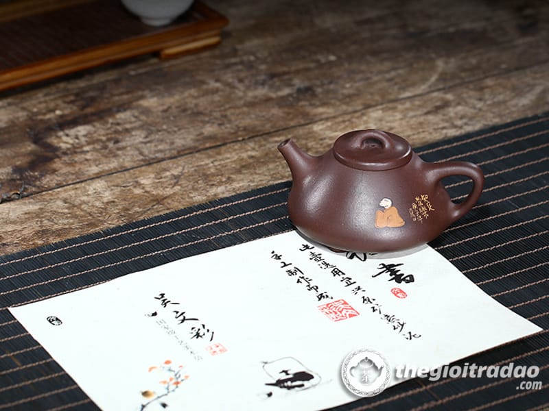 Ấm Tử Sa Thạch Biều Tri Túc Lão Tử Nê 210ml 16 am tu sa thach bieu tri tuc thuong nhac tu ne-1014106016-11