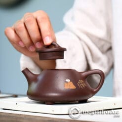 Ấm Tử Sa Thạch Biều Tri Túc Lão Tử Nê 210ml 6 am tu sa thach bieu tri tuc thuong nhac tu ne-1014106016