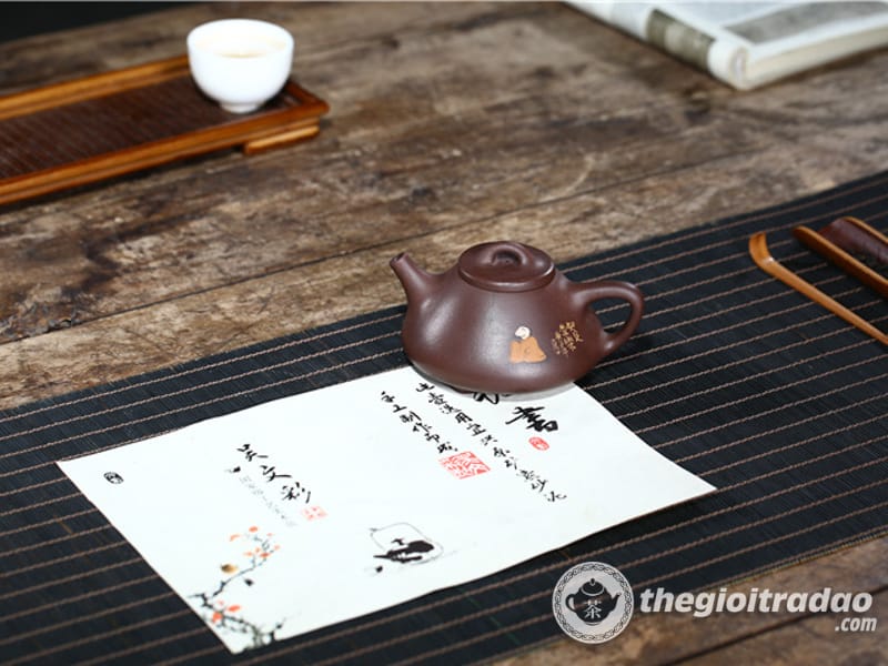 Ấm Tử Sa Thạch Biều Tri Túc Lão Tử Nê 210ml 38 am tu sa thach bieu tri tuc thuong nhac tu ne-1014106016-28