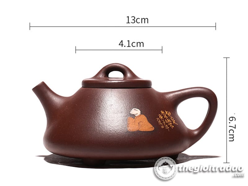 Ấm Tử Sa Thạch Biều Tri Túc Lão Tử Nê 210ml 37 am tu sa thach bieu tri tuc thuong nhac tu ne-1014106016-30