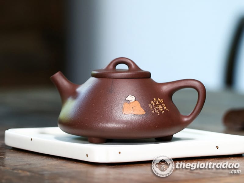 Ấm Tử Sa Thạch Biều Tri Túc Lão Tử Nê 210ml 10 am tu sa thach bieu tri tuc thuong nhac tu ne-1014106016-5