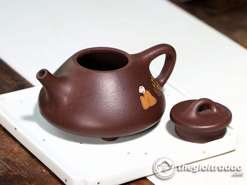 Ấm Tử Sa Thạch Biều Tri Túc Lão Tử Nê 210ml 13 am tu sa thach bieu tri tuc thuong nhac tu ne-1014106016-8