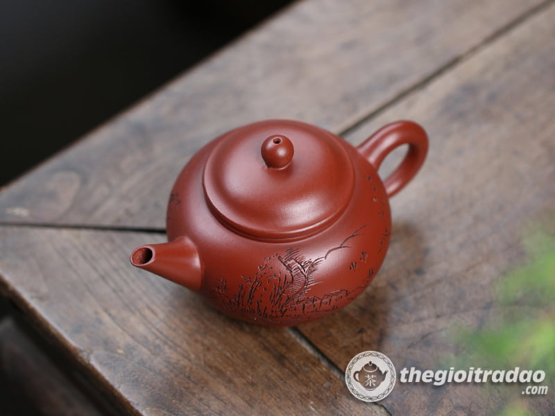 Ấm Tử Sa Thủy Bình Sơn Cảnh Đại Hồng Bào 210ml 12 am tu sa thuy binh son canh--10