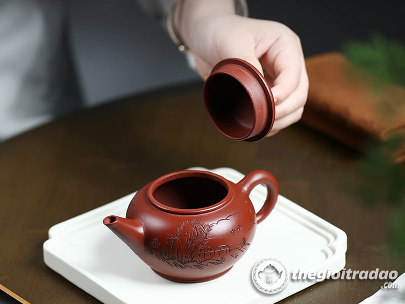 Ấm Tử Sa Thủy Bình Sơn Cảnh Đại Hồng Bào 210ml 15 am tu sa thuy binh son canh--13