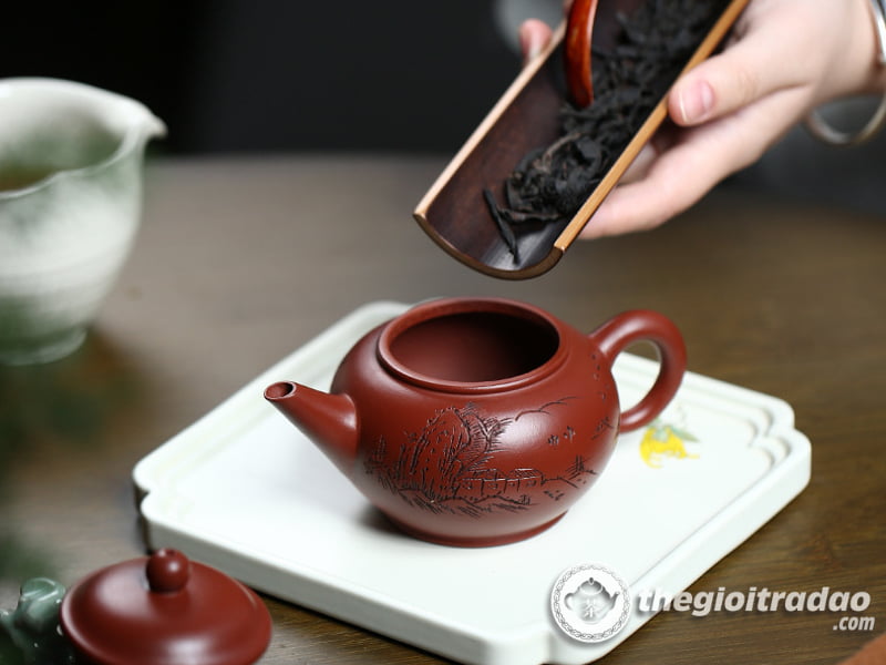 Ấm Tử Sa Thủy Bình Sơn Cảnh Đại Hồng Bào 210ml 16 am tu sa thuy binh son canh--14