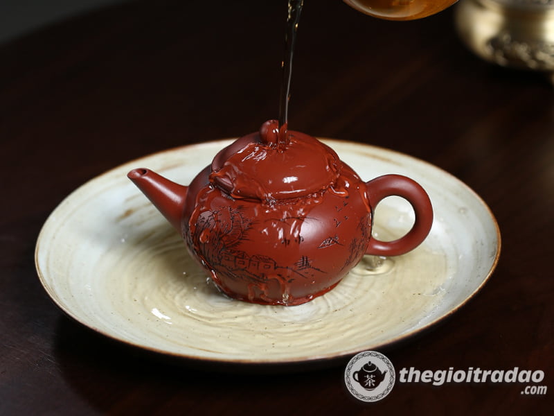 Ấm Tử Sa Thủy Bình Sơn Cảnh Đại Hồng Bào 210ml 18 am tu sa thuy binh son canh--16