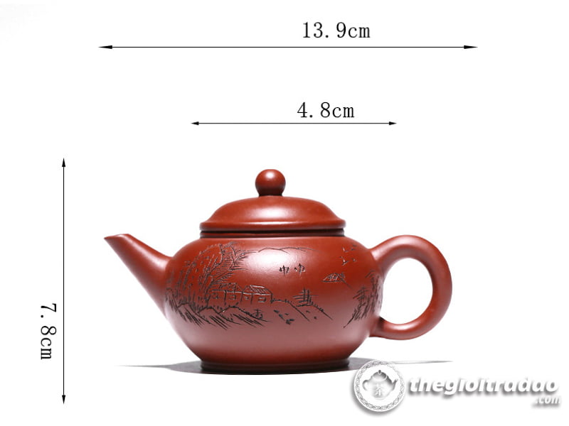 Ấm Tử Sa Thủy Bình Sơn Cảnh Đại Hồng Bào 210ml 38 am tu sa thuy binh son canh--35