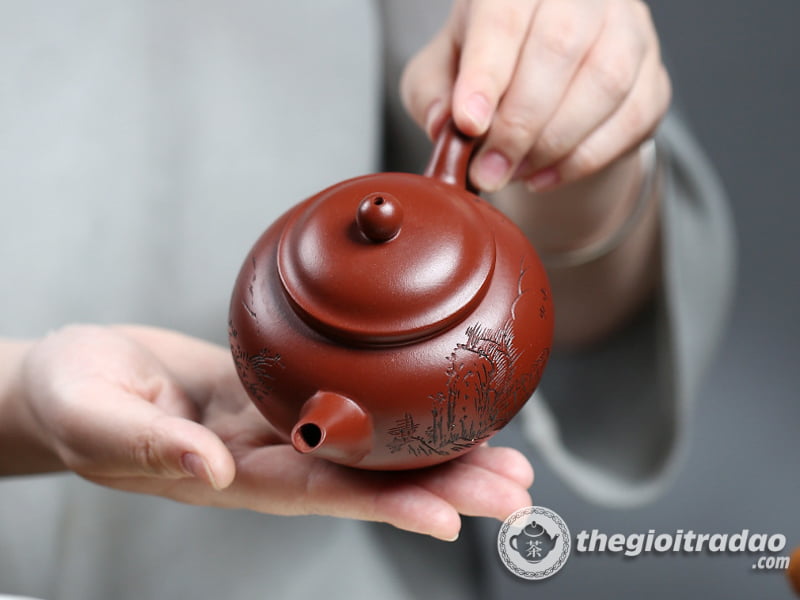 Ấm Tử Sa Thủy Bình Sơn Cảnh Đại Hồng Bào 210ml 10 am tu sa thuy binh son canh--8