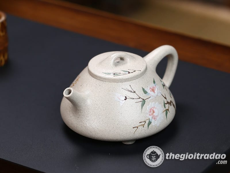 Ấm Tử Sa Thạch Biều Hoa Mẫu Đơn Bạch Ngọc Đoạn 250ml 11 am tu sa thach bieu hoa mau don bach ngoc doan 250ml--4