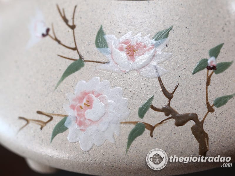 Ấm Tử Sa Thạch Biều Hoa Mẫu Đơn Bạch Ngọc Đoạn 250ml 12 am tu sa thach bieu hoa mau don bach ngoc doan 250ml--5