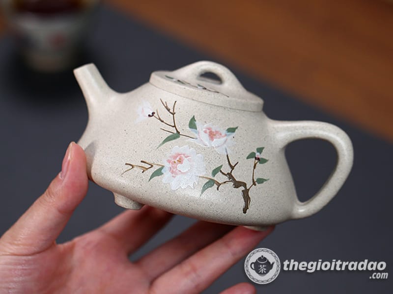 Ấm Tử Sa Thạch Biều Hoa Mẫu Đơn Bạch Ngọc Đoạn 250ml 14 am tu sa thach bieu hoa mau don bach ngoc doan 250ml--7