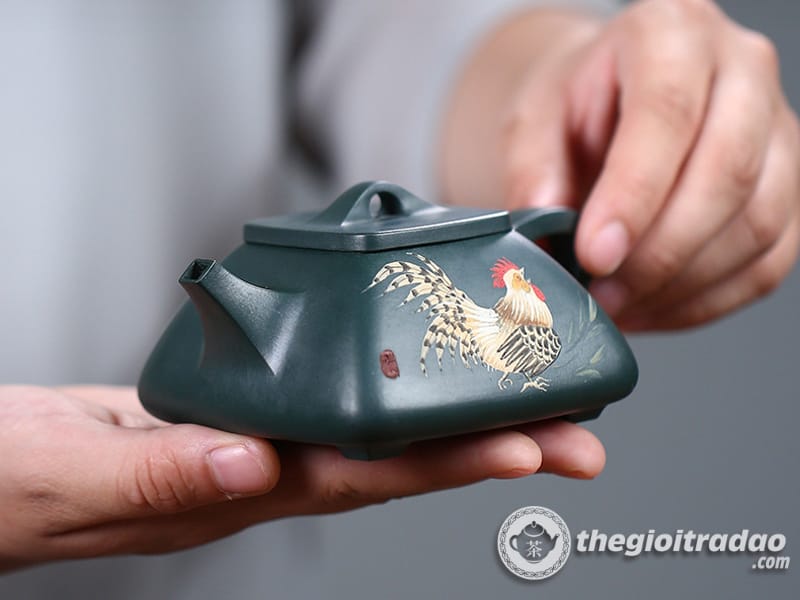 Ấm Tử Sa Thạch Biều Đại Cát Đại Lợi Lục Nê 180ml 15 am tu sa thach bieu dai cat dai loi luc ne--9