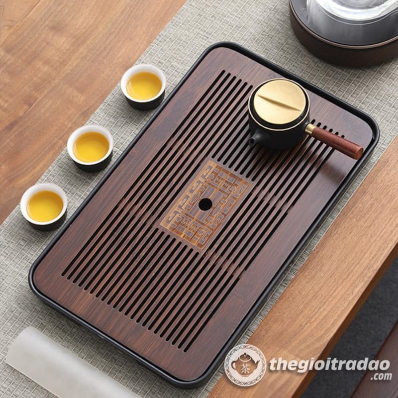 Khay Trà Tre Đáy Nhựa Siêu Bền, Có Khoang Chứa Nước 36x23cm 18 khay tra tre day nhua sieu ben kich thuoc 43x26cm 8