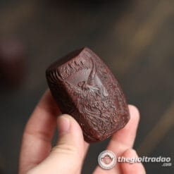 Gác Nắp Ấm Trà Tử Sa, Đế Kê Nắp Ấm Trà Khắc Họa Tiết Rồng Phượng 8 gac nap am tra tu sa, de ke nap am khac hoa tiet rong--3