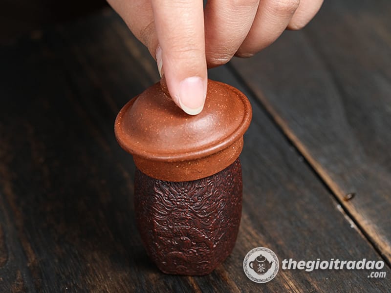 Gác Nắp Ấm Trà Tử Sa, Đế Kê Nắp Ấm Trà Khắc Họa Tiết Rồng Phượng 12 gac nap am tra tu sa, de ke nap am khac hoa tiet rong--5