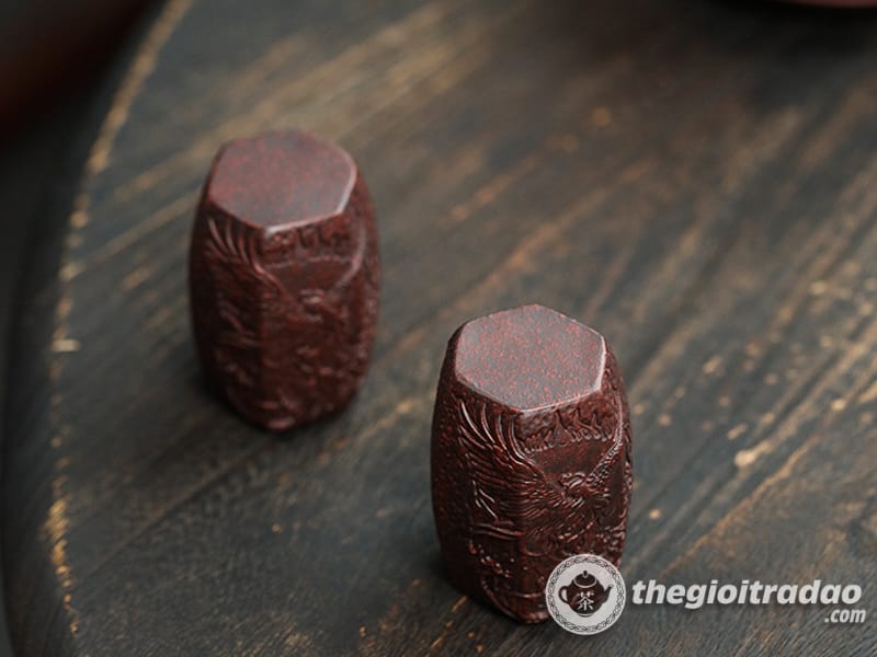 Gác Nắp Ấm Trà Tử Sa, Đế Kê Nắp Ấm Trà Khắc Họa Tiết Rồng Phượng 14 gac nap am tra tu sa, de ke nap am khac hoa tiet rong--9