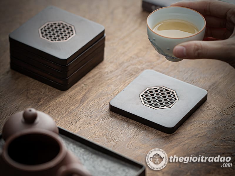 Miếng Lót Chén Trà, Ly Trà Ấm Tử Sa Chất Liệu Gỗ Mun 16 mieng lot chen tra tu sa bang go mun-247012218-17