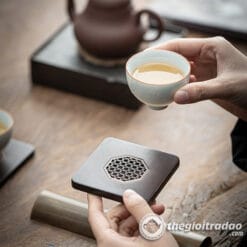 Miếng Lót Chén Trà, Ly Trà Ấm Tử Sa Chất Liệu Gỗ Mun 6 mieng lot chen tra tu sa bang go mun-247012218-2