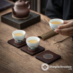 Miếng Lót Chén Trà, Ly Trà Ấm Tử Sa Chất Liệu Gỗ Mun 8 mieng lot chen tra tu sa bang go mun-247012218-9