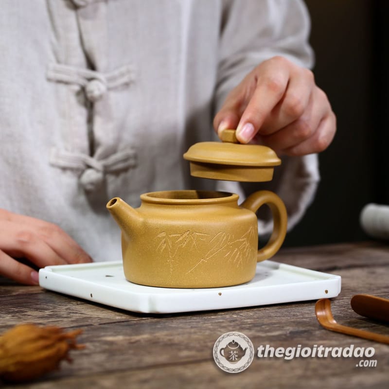 Ấm Tử Sa Đức Chung Hoàng Kim Đoạn Nê 230ml 12 am tu sa duc chung hoang kim doan ne-665618410-7