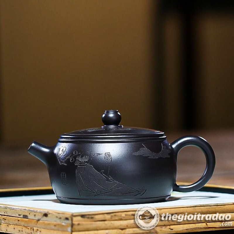 Ấm Tử Sa Tỉnh Lan Trà Duyên Hắc Chu Nê 175ml 1 am tu sa tinh lan tra duyen