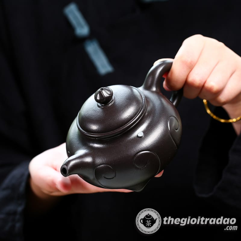 Ấm Tử Sa Xuyết Chỉ Như Ý Thạch Hoàng 300ml 17 am tu sa xuyet chi nhu y thach hoang 300ml--14