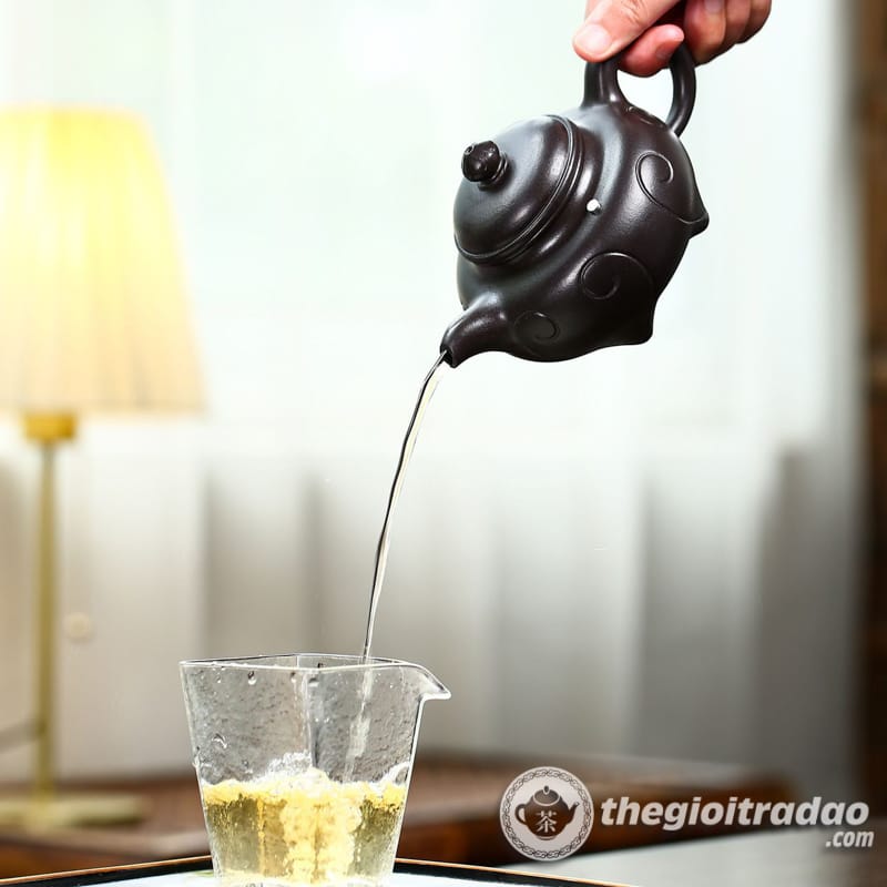 Ấm Tử Sa Xuyết Chỉ Như Ý Thạch Hoàng 300ml 18 am tu sa xuyet chi nhu y thach hoang 300ml--15