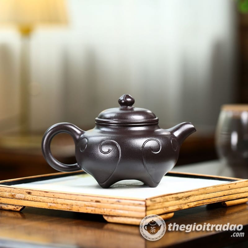 Ấm Tử Sa Xuyết Chỉ Như Ý Thạch Hoàng 300ml 9 am tu sa xuyet chi nhu y thach hoang 300ml--6