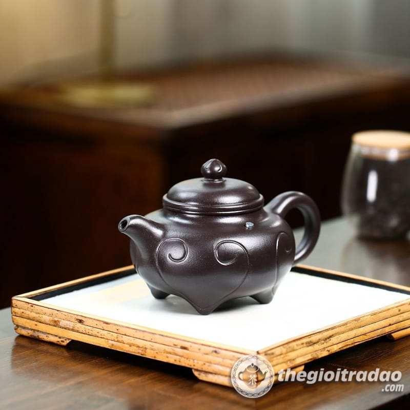 Ấm Tử Sa Xuyết Chỉ Như Ý Thạch Hoàng 300ml 10 am tu sa xuyet chi nhu y thach hoang 300ml--8