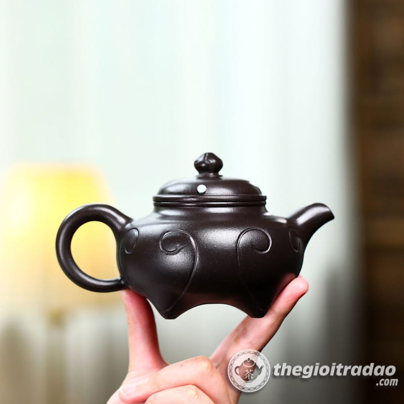 Ấm Tử Sa Xuyết Chỉ Như Ý Thạch Hoàng 300ml 12 am tu sa xuyet chi nhu y thach hoang 300ml--9