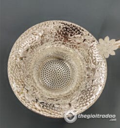 Dụng Cụ Lọc Trà, Lược Trà Bạc Tay Cầm Cán Gỗ 6 dung cu loc tra, luoc tra bang bac tay cam can go --8