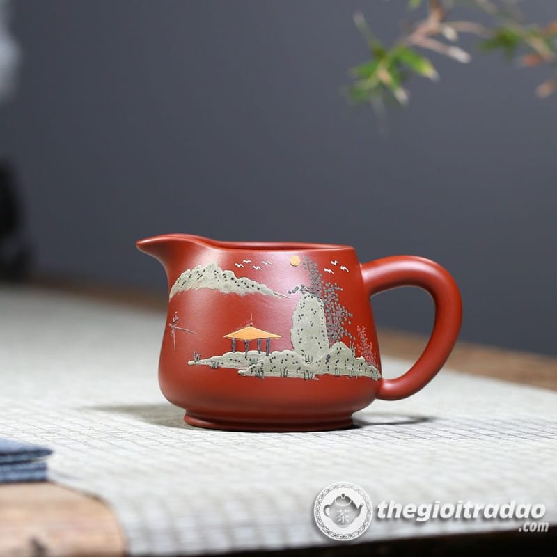 Chén Tống Tử Sa Khắc Sơn Cảnh Đại Hồng Bào 240ml 8 Chen tong tu sa khac son canh dai hong bao 240ml--12