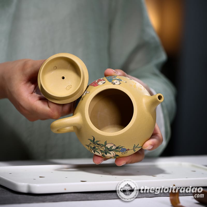 Ấm Tử Sa Thạch Biều Cảnh Chu Đoạn Nê 200ml 15 am tu sa thach bieu dong thu hoang kim doan ne 200ml-665618410-10