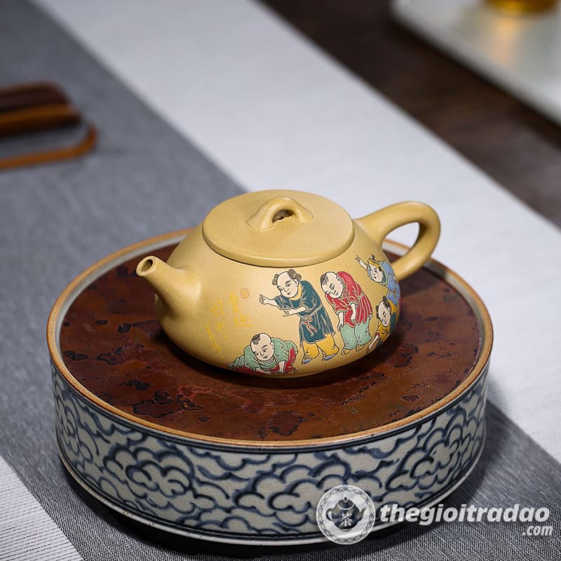 Ấm Tử Sa Thạch Biều Cảnh Chu Đoạn Nê 200ml 16 am tu sa thach bieu dong thu hoang kim doan ne 200ml-665618410-11