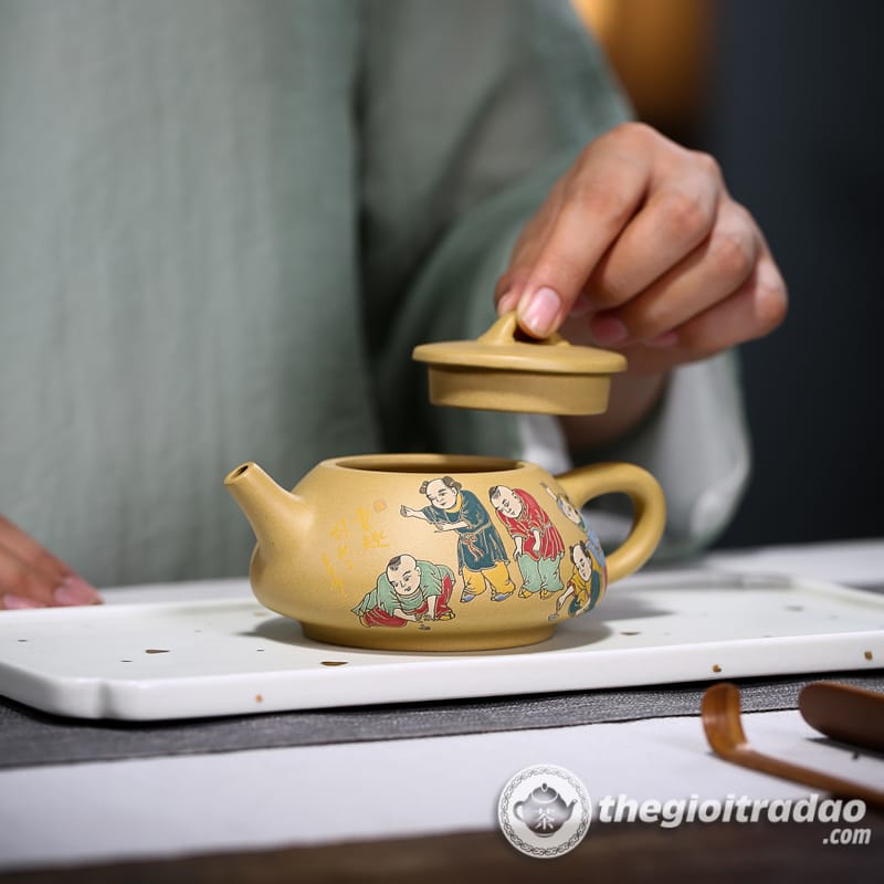 Ấm Tử Sa Thạch Biều Cảnh Chu Đoạn Nê 200ml 17 am tu sa thach bieu dong thu hoang kim doan ne 200ml-665618410-12