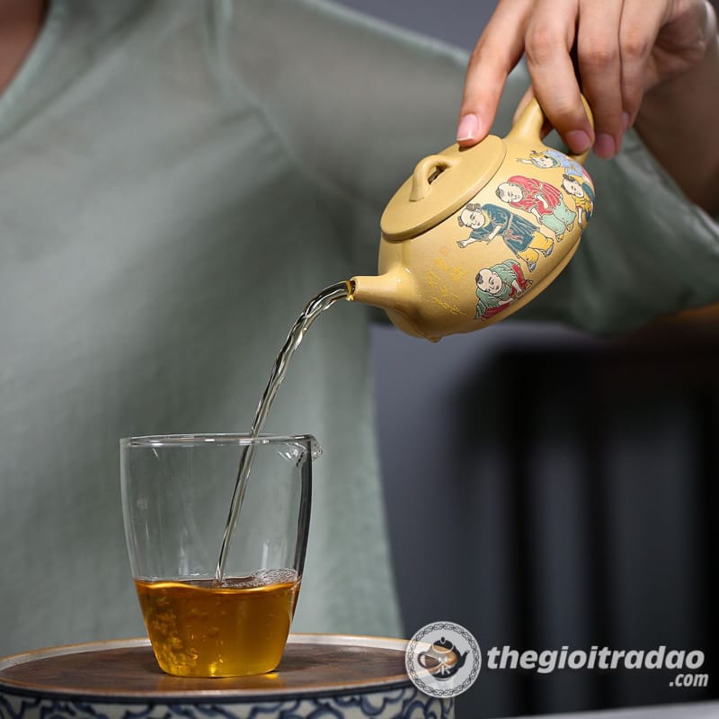 Ấm Tử Sa Thạch Biều Cảnh Chu Đoạn Nê 200ml 19 am tu sa thach bieu dong thu hoang kim doan ne 200ml-665618410-14