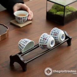 Giá Gác Chén Trà, Kệ Gác Chén Trà Bằng Tre, Gỗ Mun 6 gia gac chen tra, ke gac chen bang go tre-7