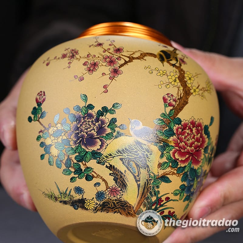 Hũ, Bình Đựng Trà Gốm Tử Sa Nghi Hưng Nắp Đồng 14 Hu dung tra tu sa nghi hung cao cap nap dong--18