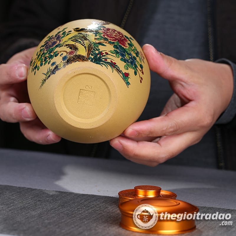 Hũ, Bình Đựng Trà Gốm Tử Sa Nghi Hưng Nắp Đồng 15 Hu dung tra tu sa nghi hung cao cap nap dong--2
