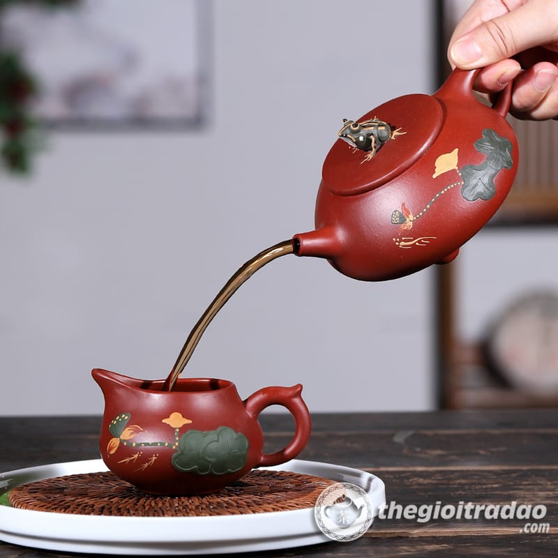 Bộ Ấm Tử Sa Thạch Biều Hà Đường Nguyệt Sắc Đại Hồng Bào 260ml 15 bo am tra tu sa thach bieu ha duong nguyet sac dai hong bao 260ml-1538360412-21