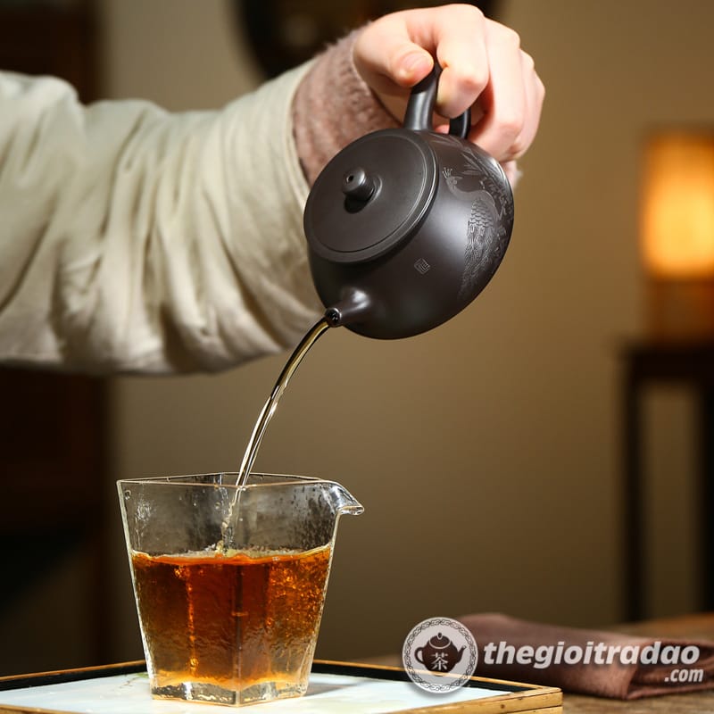 Ấm Tử Sa Thạch Biều Khổng Tước Hắc Chu Nê 220ml 19 am tu sa thach bieu khong tuoc hac chu ne 220ml--14