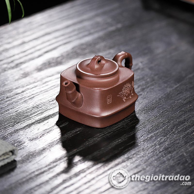 Ấm Tử Sa Tứ Phương Trúc Đoạn Tử Nê 220ml 11 am tu sa tu phuong truc doan tu ne 220ml--6