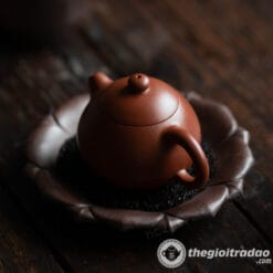 Thuyền Trà Dưỡng Ấm Tử Sa Liên Hoa, Đĩa Kê Ấm Chén Tử Sa 5 thuyen tra duong am tu sa lien hoa, dia ke am chen gom tu sa--2